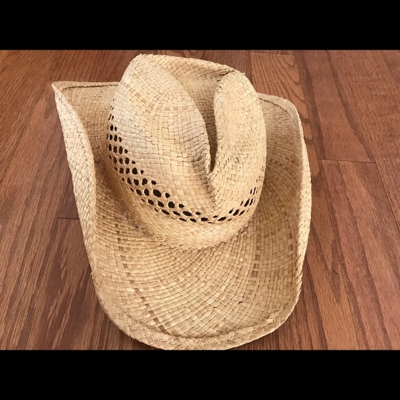 Shady Brady Cowgirl Hat Straw Rattan - Picture 2 of 6